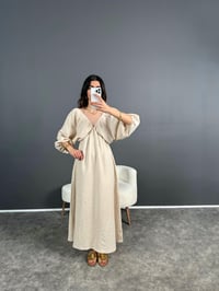 Boheme Sırt Dekolteli Müslin Kumaş Uzun Elbise GausELBİSEGU004752
