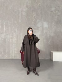 Elsa Acı Kahve Kuşaklı Poliviskon Astarlı Tasarım Premium TrençkotGausKABANGU100357