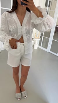 Beyaz Tencel Denim Şort GAUS-01802GAUSŞORTGAUS-01802