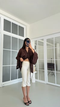 Krem Dikiş Detaylı Capri Pantolon GAUS-01722GAUSPANTOLONGAUS-01722