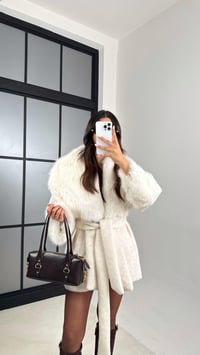 Ekru Kürk Detaylı Astarlı Kaşe Mont GAUS-00559GAUSMONTGAUS-00559