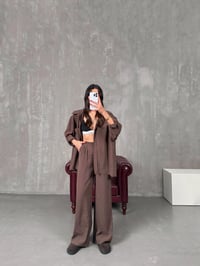 Malina Kahve Kırışık Tensel TakımGausTAKIMGU100584