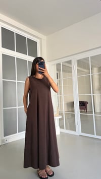 Kahve OYS Model Sıfır Kol Basic Elbise GAUS-01729 GAUS-01728GAUSELBİSEGAUS-01729