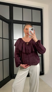 Mürdüm Bebe Yaka Volanlı Gömlek GAUS-01274GAUS القمصان GAUS-01274