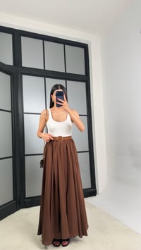 Kahve Kemerli Astarlı Etek GAUS-01549GAUSETEKGAUS-01549