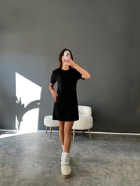 Piel Siyah Triko Kısa Kol ElbiseGausELBİSEGU002988