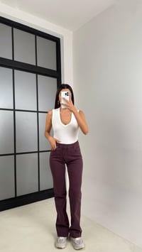 Mürdüm Eskitmeli Flare Jean GAUS-00480GAUSDENİM PANTOLONGAUS-00480