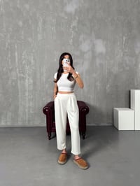 Weld Ekru Arkası Lastikli Cepli Harem PantolonGausPANTOLONGU00904102
