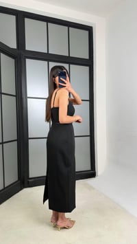 Siyah Gold Toka Detaylı Kemerli Ayarlanabilir Askılı Elbise GAUS-01403GAUSELBİSEGAUS-01403