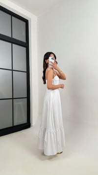 Beyaz Ayarlanabilir Askılı Astarlı Altı Fırfır Detaylı Pinterest Elbise Gaus00340GausELBİSEGU1001793