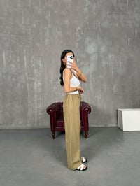 Haki Beli Lastikli Keten Pantolon Gaus00237GausPANTOLONGU1001549