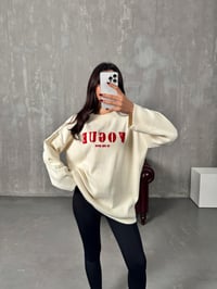 Kırmızı VO Yazılı Taş Triko KazakGausKAZAKGU00903873