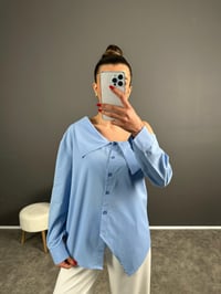 Mavi Düşük Omuz GömlekGausGÖMLEKGU007190