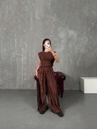 Helori Kahve Rahat Kırışık PantolonGausPANTOLONGU100554