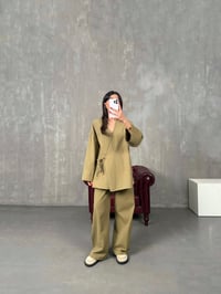 Rozali Yeşil Gabardin Kimono İkili TakımGausTAKIMGU100559