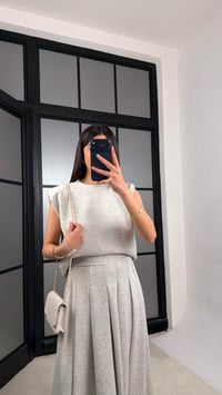 Gri Vatkalı Bluz Cepli Etek İkili Modal Takım GAUS-01311GAUSTAKIMGAUS-01311