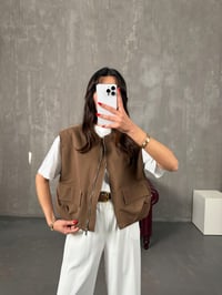 Nela Kahve Astarlı Muadil Premium YelekGausYELEKGU100579