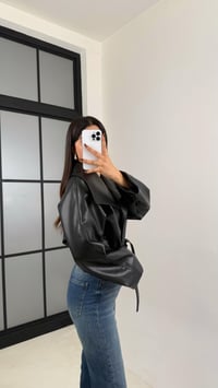 Siyah Deri Astarlı Kemerli Ceket GAUS-00338GAUSJacketsGAUS-00338
