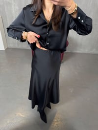 Jade Siyah Saten Gömlek Etek TakımGausTAKIMGU00904322