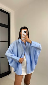 Mavi Yarasa Kol Oversize Gömlek GAUS-00117GAUSGÖMLEKGAUS-00117