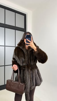 Acı Kahve Astarlı Kuşaklı Premium Kürk GAUS-00649GAUSMONTGAUS-00649