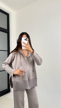 Vizon Kapüşonlu Hırka Beli Lastikli Pantolon İkili Premium Takım GAUS-0075GAUSTAKIMGAUS-0075