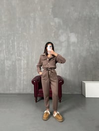 Nuga Kahve Kuşaklı Şardonlu TulumGausTULUMGU100181