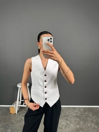 Lz Beyaz Astarlı YelekGausYELEKGU008275