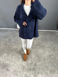 Life Lacivert Oversize Düğmeli Premium HırkaGausHIRKAGU004078
