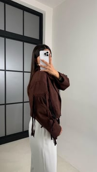 Acı Kahve Vintage Püsküllü Süet Ceket GAUS-00483GAUSCEKETGAUS-00483