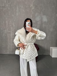 Vanesa Beyaz Parlak Kuşaklı MontGausMONTGU00904153