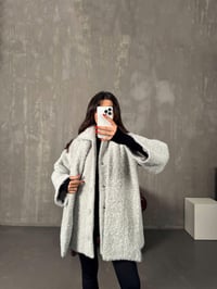 İrina Gri Kırçıllı Atkı Detaylı Astarlı CeketGausCEKETGU00904273