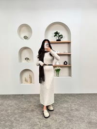 Delfi Ekru Triko Bisiklet Yaka ElbiseGausELBİSEGU00903746