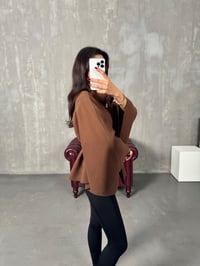 Gina Kahve ZR Model Kemerli Kaşe PançoGausPANCOGU00903888
