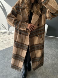 Premium Kahve Ekose Astarlı Uzun KabanGausKABANGU002858