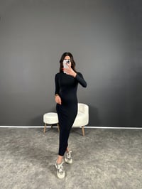 Antrasit Oys Kumaş Modal Elbise GausELBİSEGU004422
