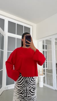 Kırmızı İspanyol Kol Basic Bluz GAUS-02108GAUSBlouseGAUS-02108