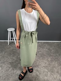 Elle Yeşil Kemerli Yandan Cepli ElbiseGausELBİSEGU008139