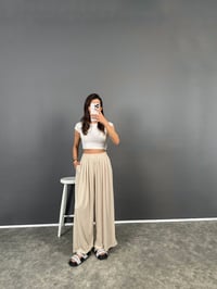 Flos Taş Oys Modal Kumaş Rahat Dokuma PantolonGausPANTOLONGU008693