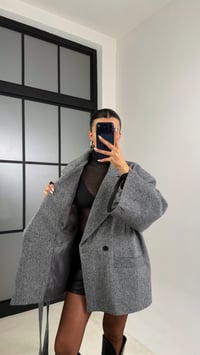 Antrasit Balıksırtı Astarlı Kuşaklı Premium Kaşe Ceket GAUS-00659GAUSCEKETGAUS-00659