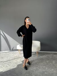 Ros Siyah Uzun Triko Elbise GausELBİSEGU002421