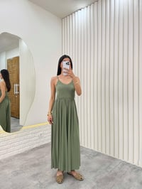 Yeşil Askısı Ayarlanabilir Modal Kumaş Tulum Gaus00331GausTULUMGU1001768