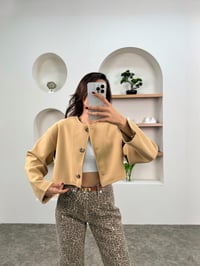 Zel Camel MD muadil Düğmeli Kısa Kaşe CeketGausCEKETGU00903583
