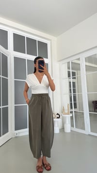 Haki MD Muadil Beli Lastikli Tencel Pantolon GAUS-01848GAUSPANTOLONGAUS-01848
