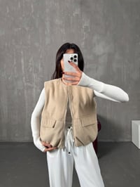 Exer Bej Fermuarlı Astarlı Kaşe YelekGausYELEKGU10036