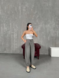 Vetra Yeşil Önden Bağlama Detaylı Havuç Model Şalvar PantolonGausPANTOLONGU100935