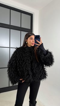 Siyah Saçaklı Astarlı Kürk GAUS-00750GAUSCEKETGAUS-00750