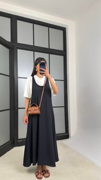 Lacivert Twst Model Elbise Tshirt İkili Takım GAUS-01442GAUSTAKIMGAUS-01442