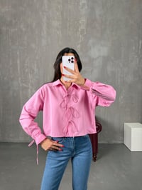 Levit Pembe İp Bağlamalı GömlekGausGÖMLEKGU100592