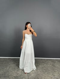 Sorbs Beyaz İp Askılı Uzun ZR Model ElbiseGausELBİSEGU008536